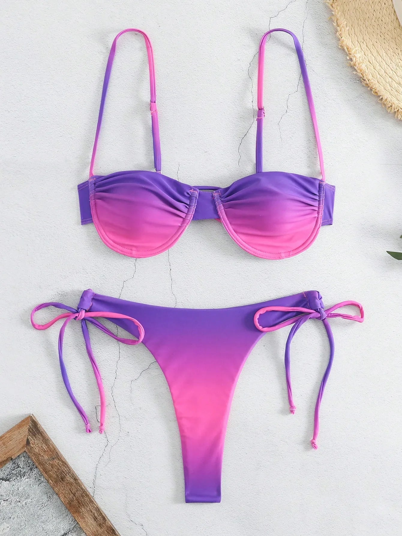 Sexy Brown Gradient Bikini Set