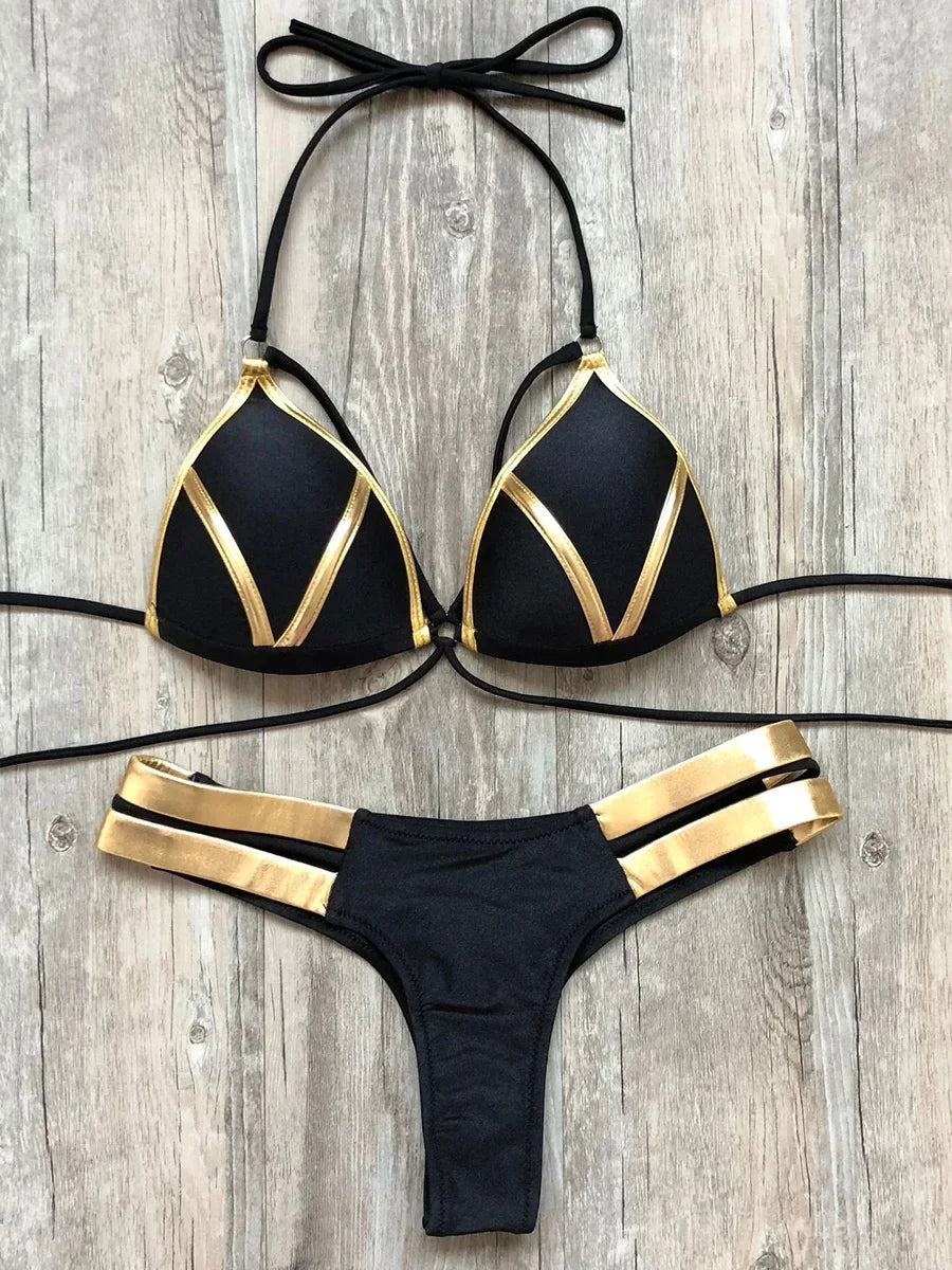 Sexy Halter Push Up Brazilian Bikini