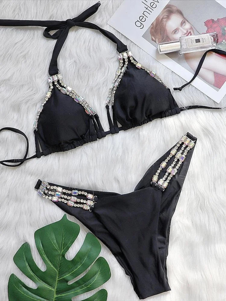 Sexy Rhinestone Bikini Set