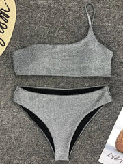 Sexy Shiny Sparkling One Shoulder Bikini