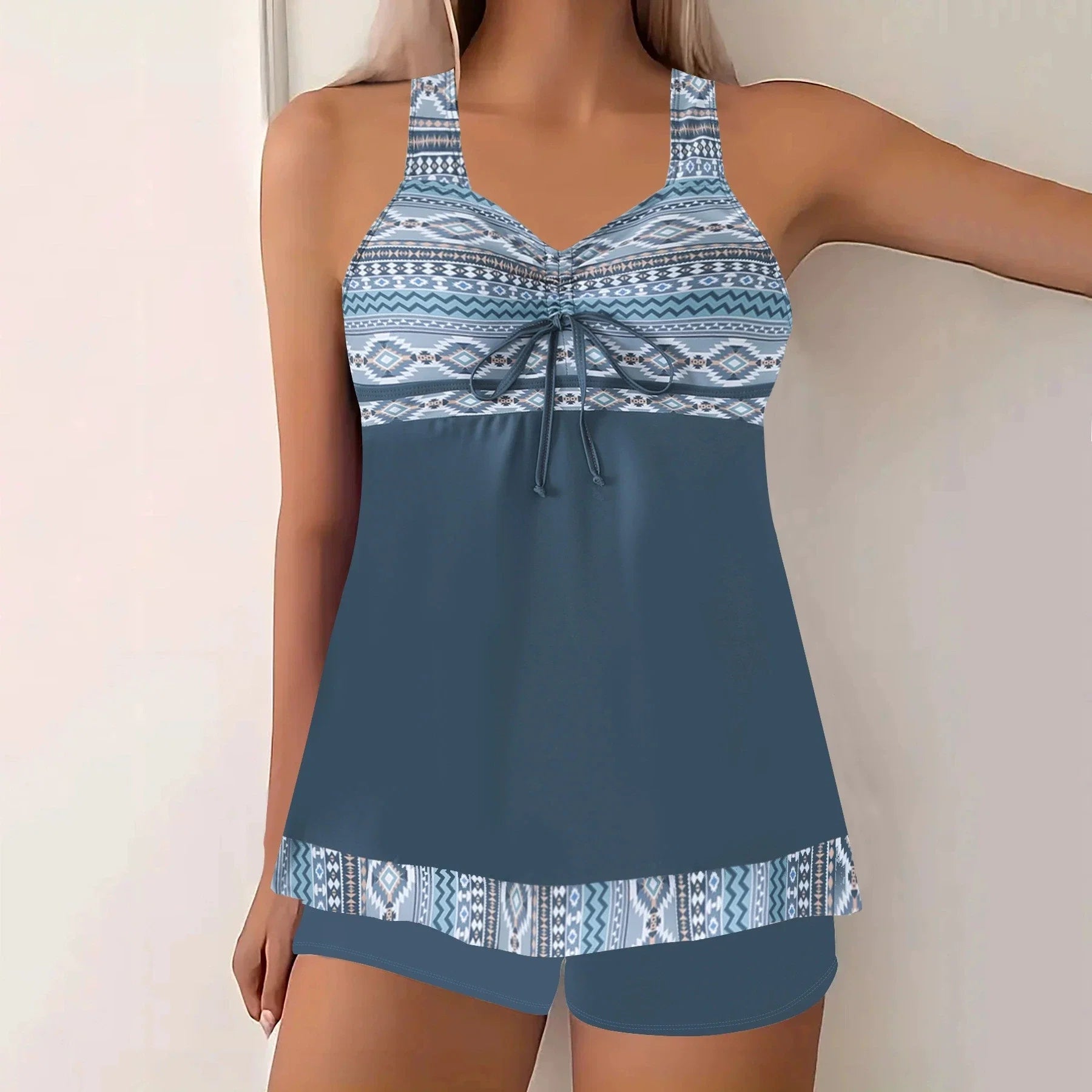 Vintage Tie Dye Gradient Tankini Set