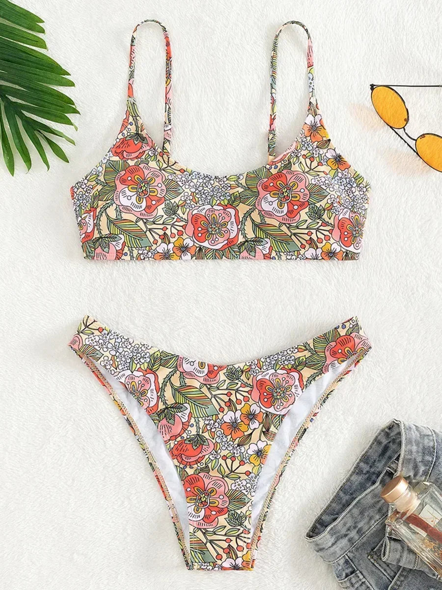 Floral Print Brazilian Bikini