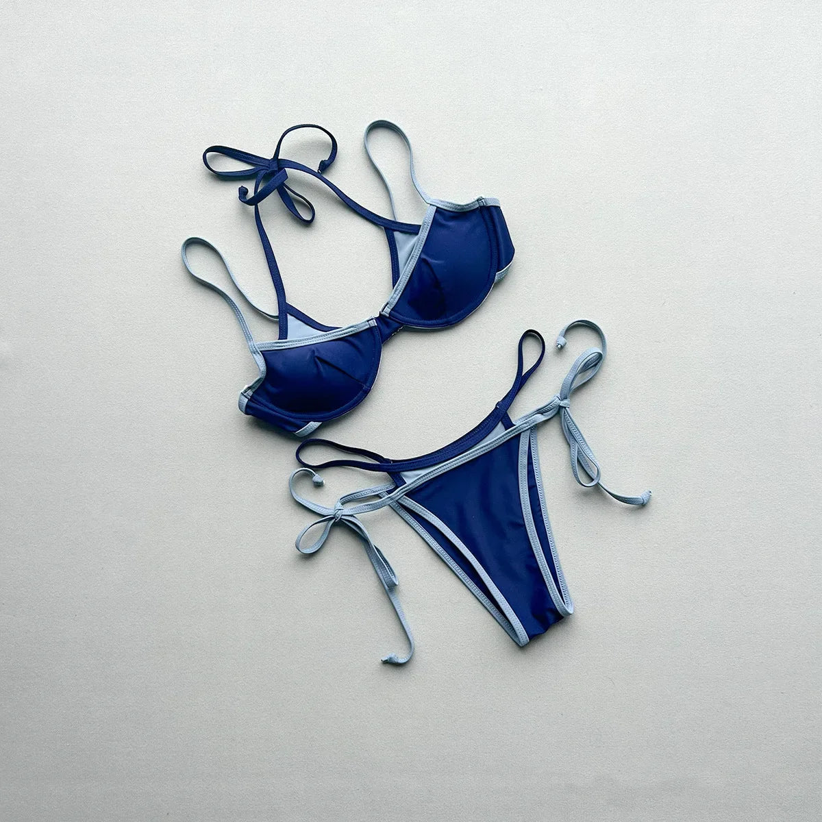 Sexy Red Patchwork Micro Bikini