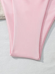 Sexy Pink Bow Thong Bikini