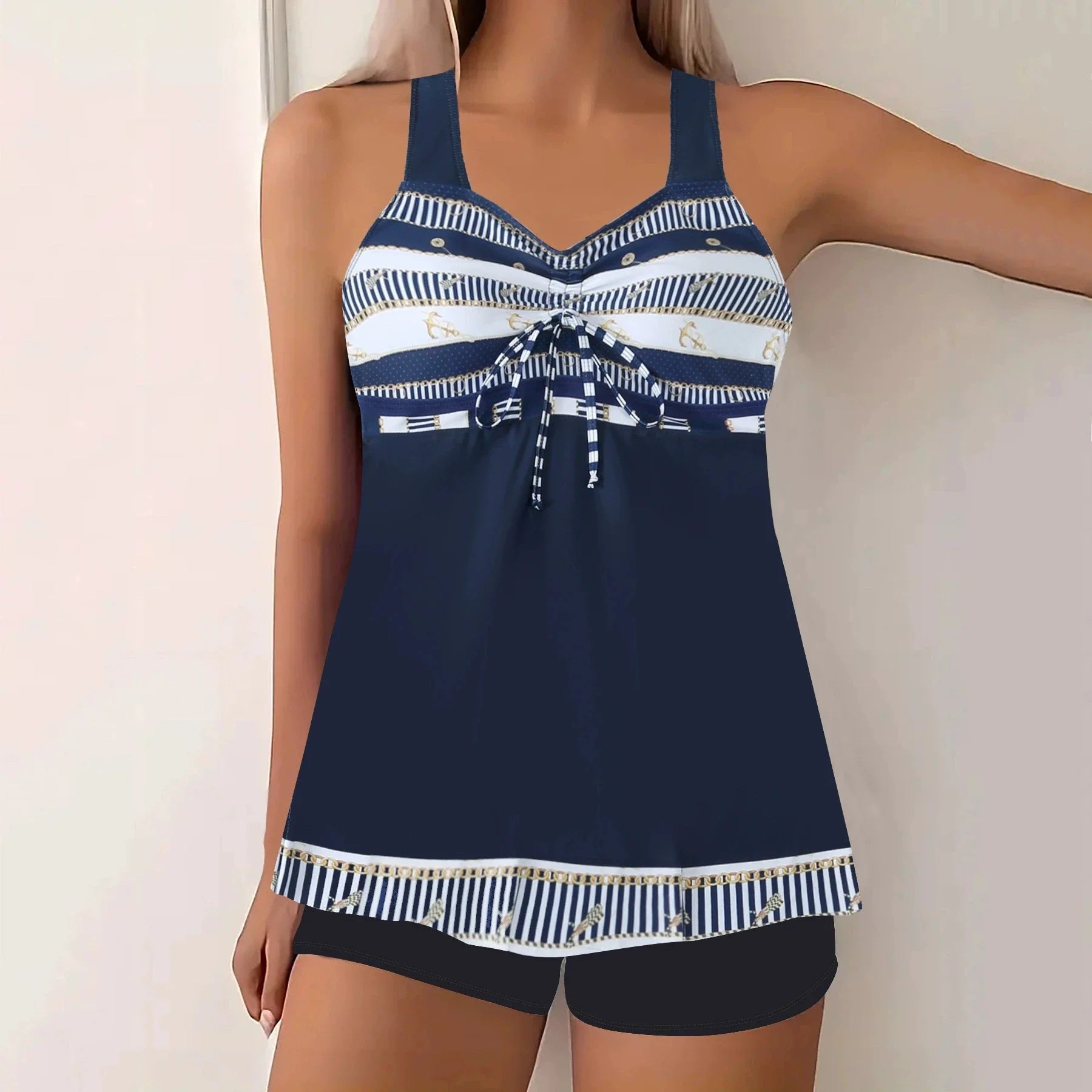 Vintage Tie Dye Gradient Tankini Set