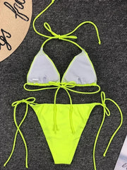 Neon Yellow Extreme Mini Micro Thong Bikini