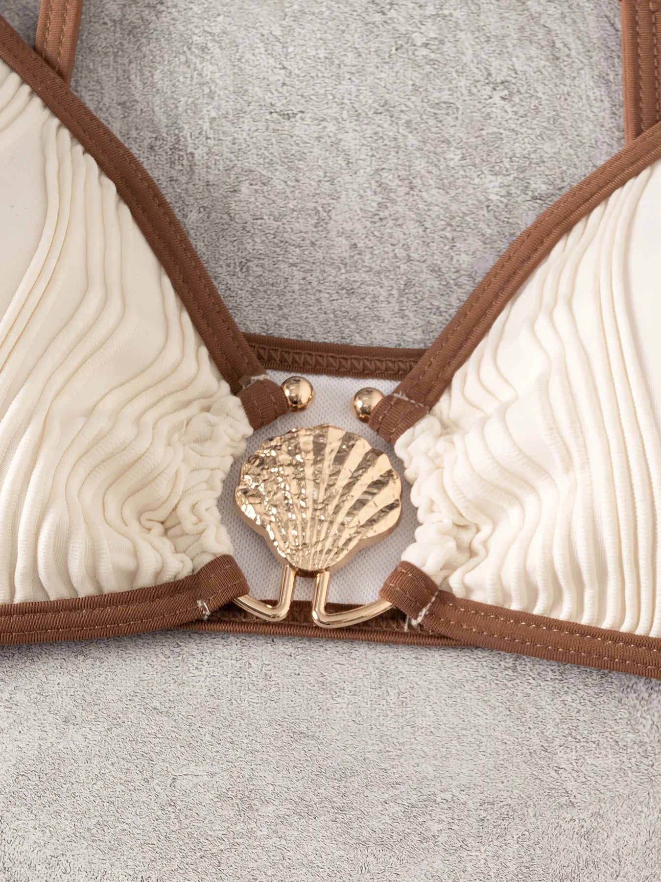 Sexy Beige Patchwork Bikini Set