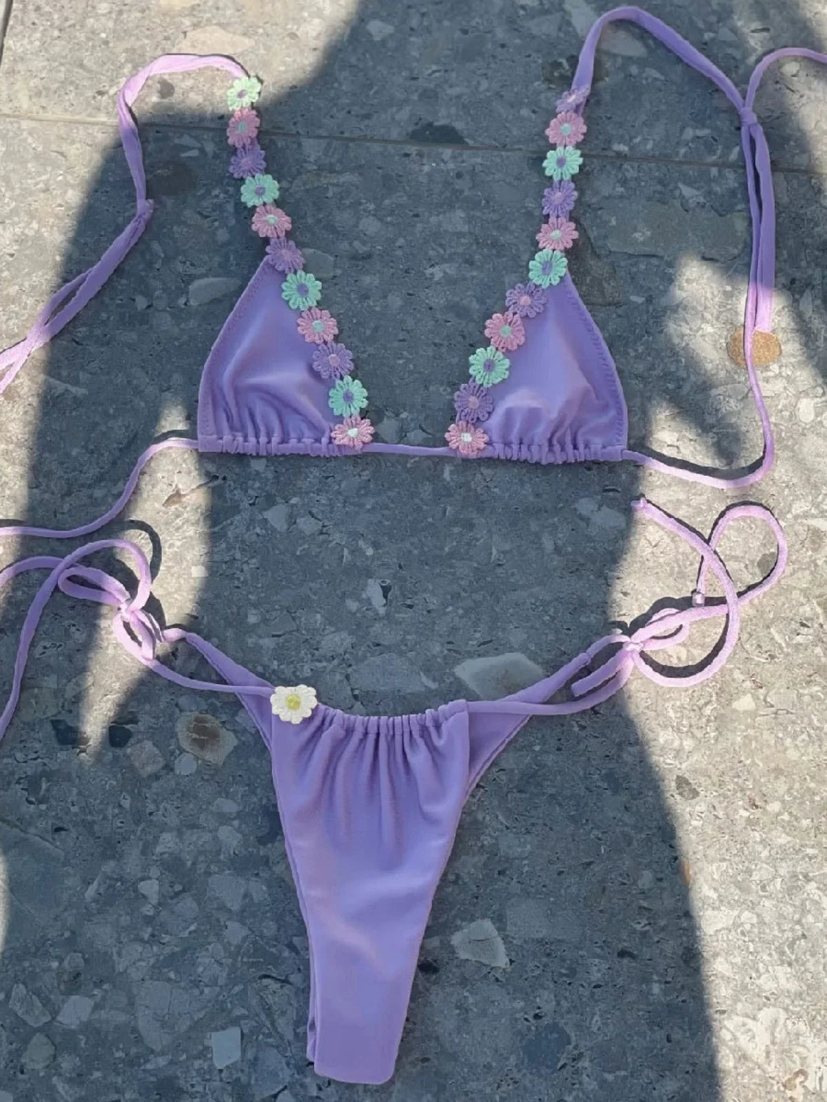 Sexy 3D Flower Bikini Set