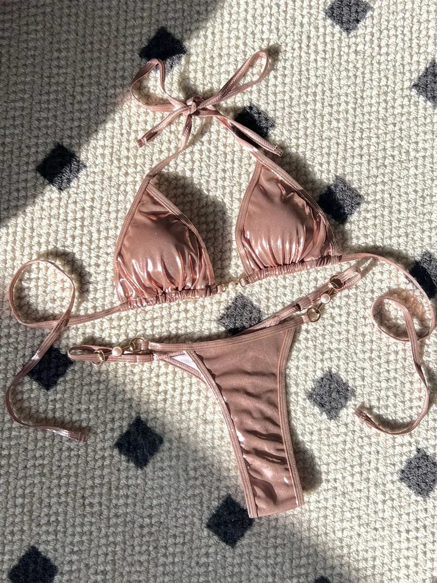 Shiny Pink Micro Bikini