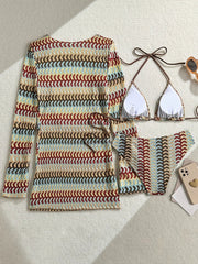 Print With Long Sleeve Cover Up Bikini