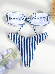 Sexy Bandeau Striped Bikini