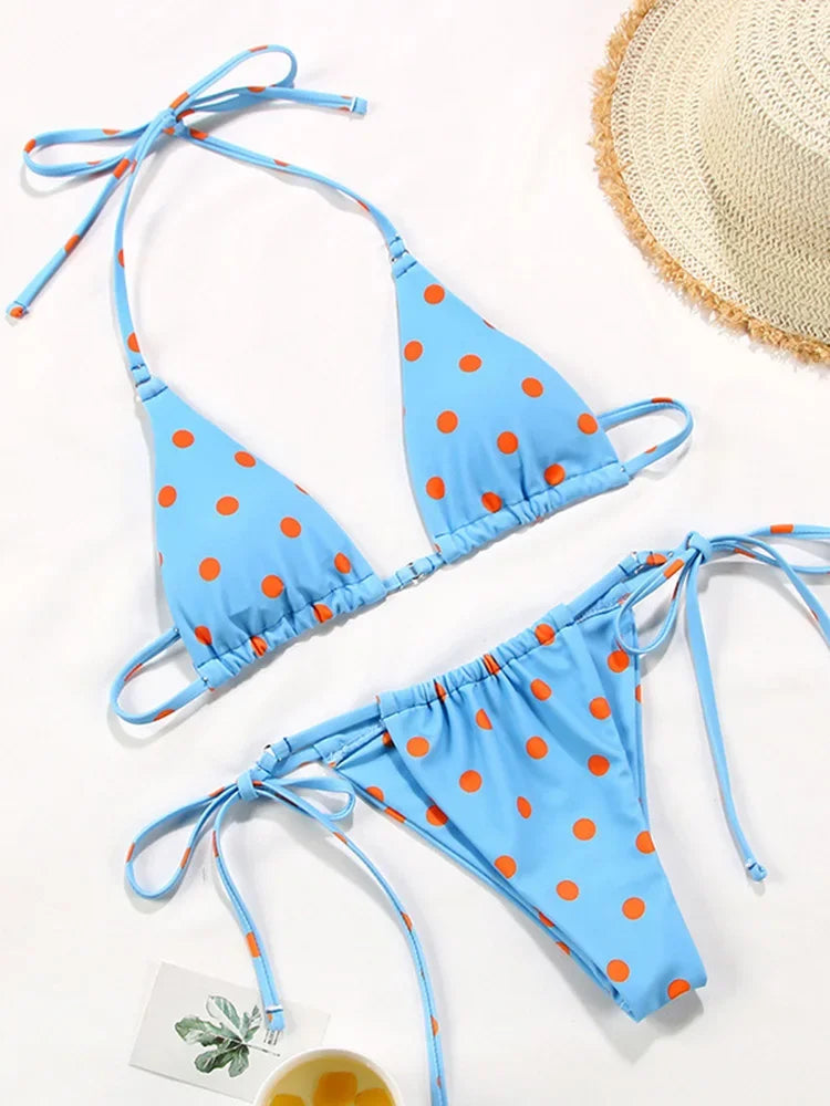 Polka Dot Mini Micro String Bikini