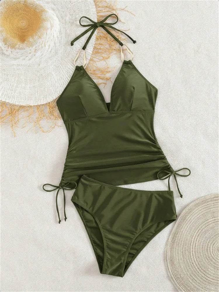 Vintage Black Two Piece Bikini Set