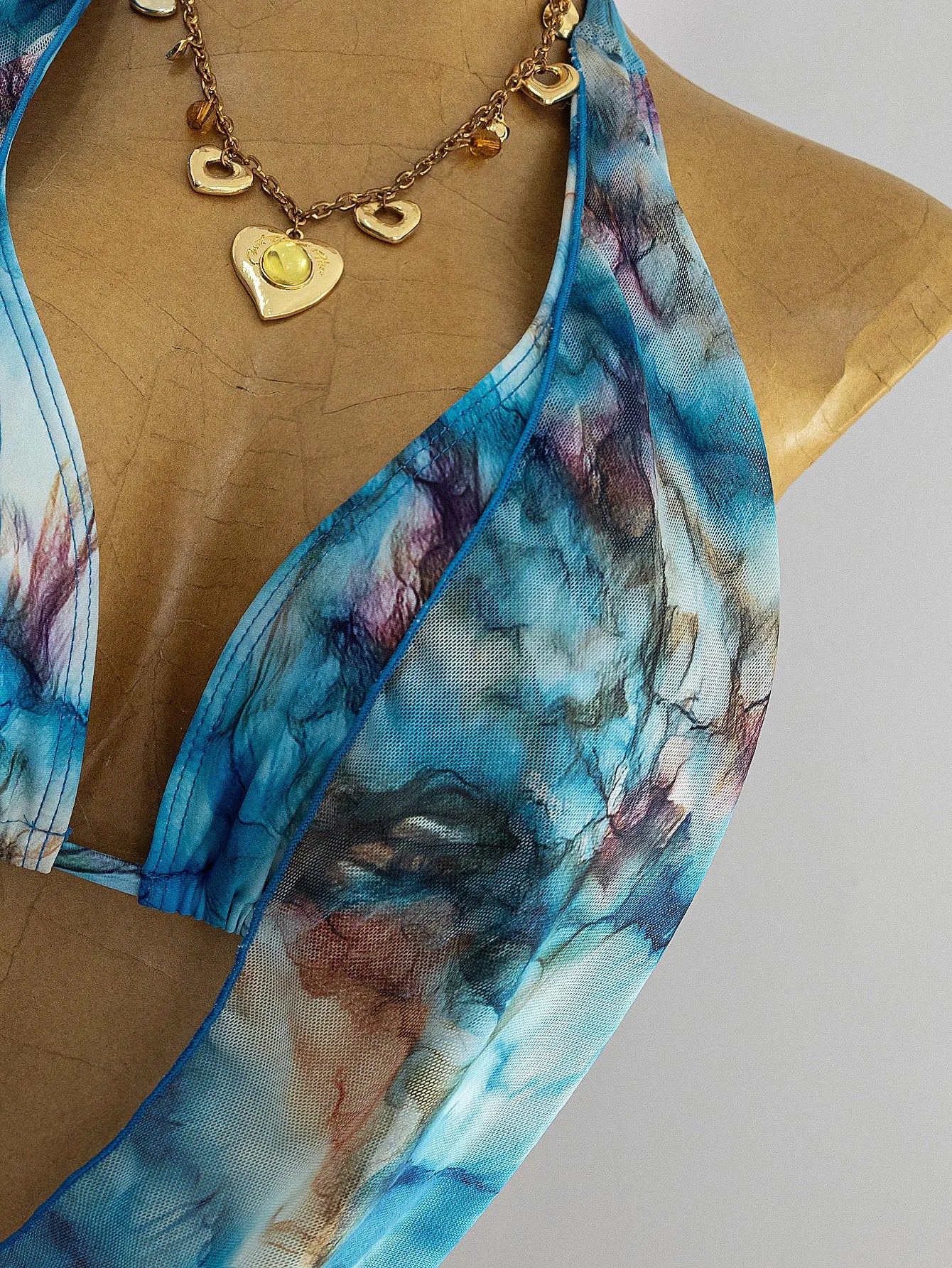 Vintage Blue Tie Dye Gradient Bikini Set