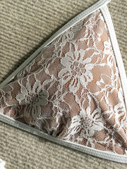 Embroidery Mesh Lace Halter Bikini