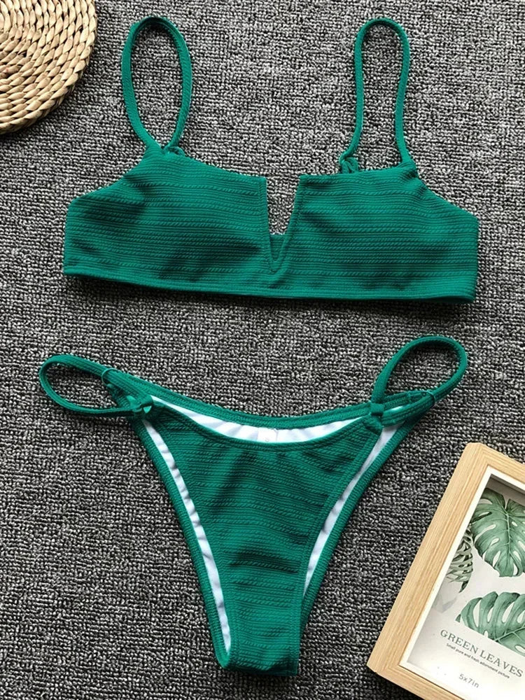 V-Bar Underwired Polka Dot Bikini