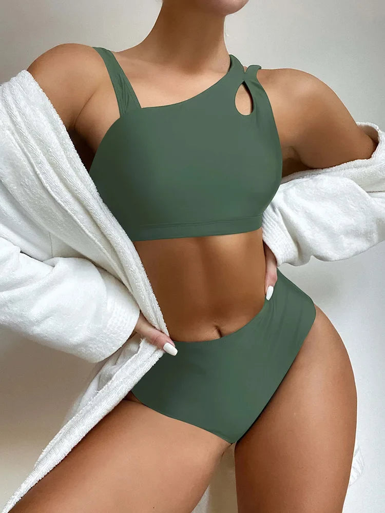 Sexy Asymmetric High Waist Bikini