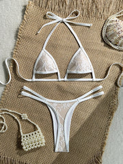 Sexy Black White Lace Bikini Set