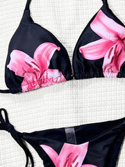 Sexy Floral Printed Halter Bikini
