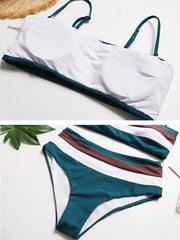 Sexy Striped Bandeau Bikini