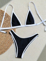 Splicing Contrast Mini Bra Brazilian High Cut Bikini