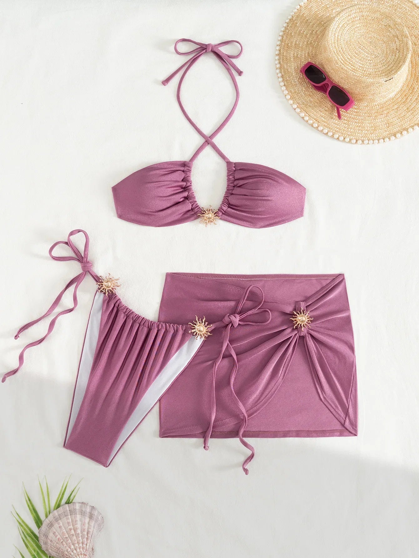 Sexy Metal Sun Ornament Bikini