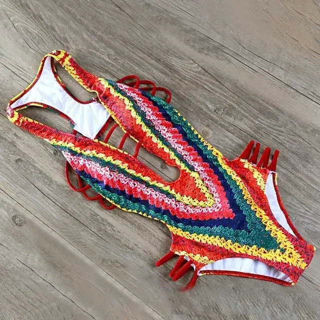S - XXL Sexy Printed Women Swimwear One Piece Swimsuit