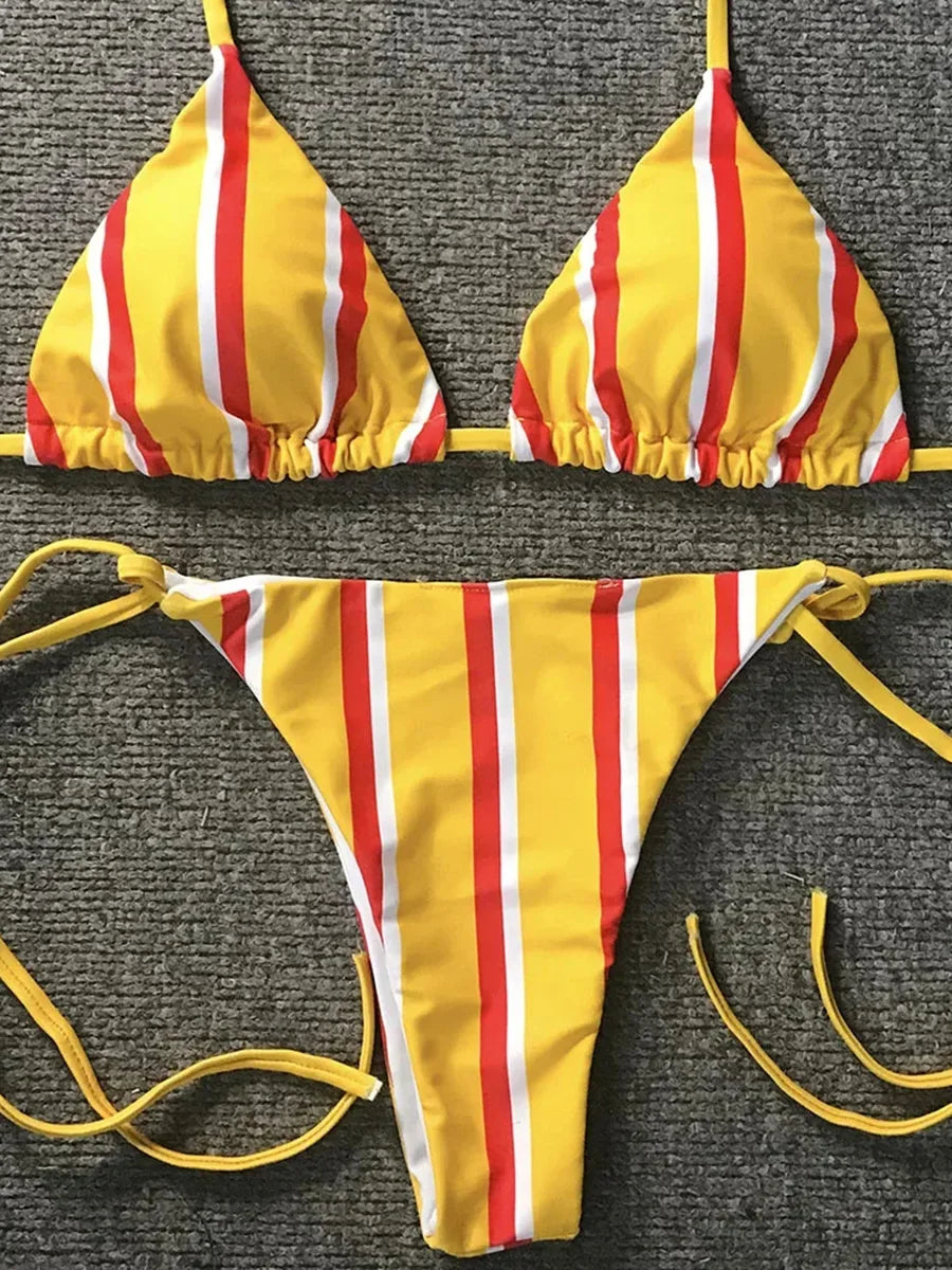 New Sexy Halter Striped Bikini