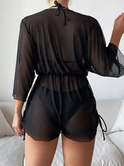 Sexy Long Sleeves Cover Up Bikini Set