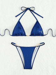 Shiny Blue Bikini Set