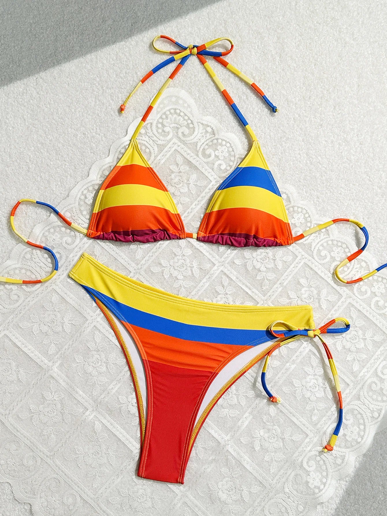 Women's Rainbow Color Bikini Set