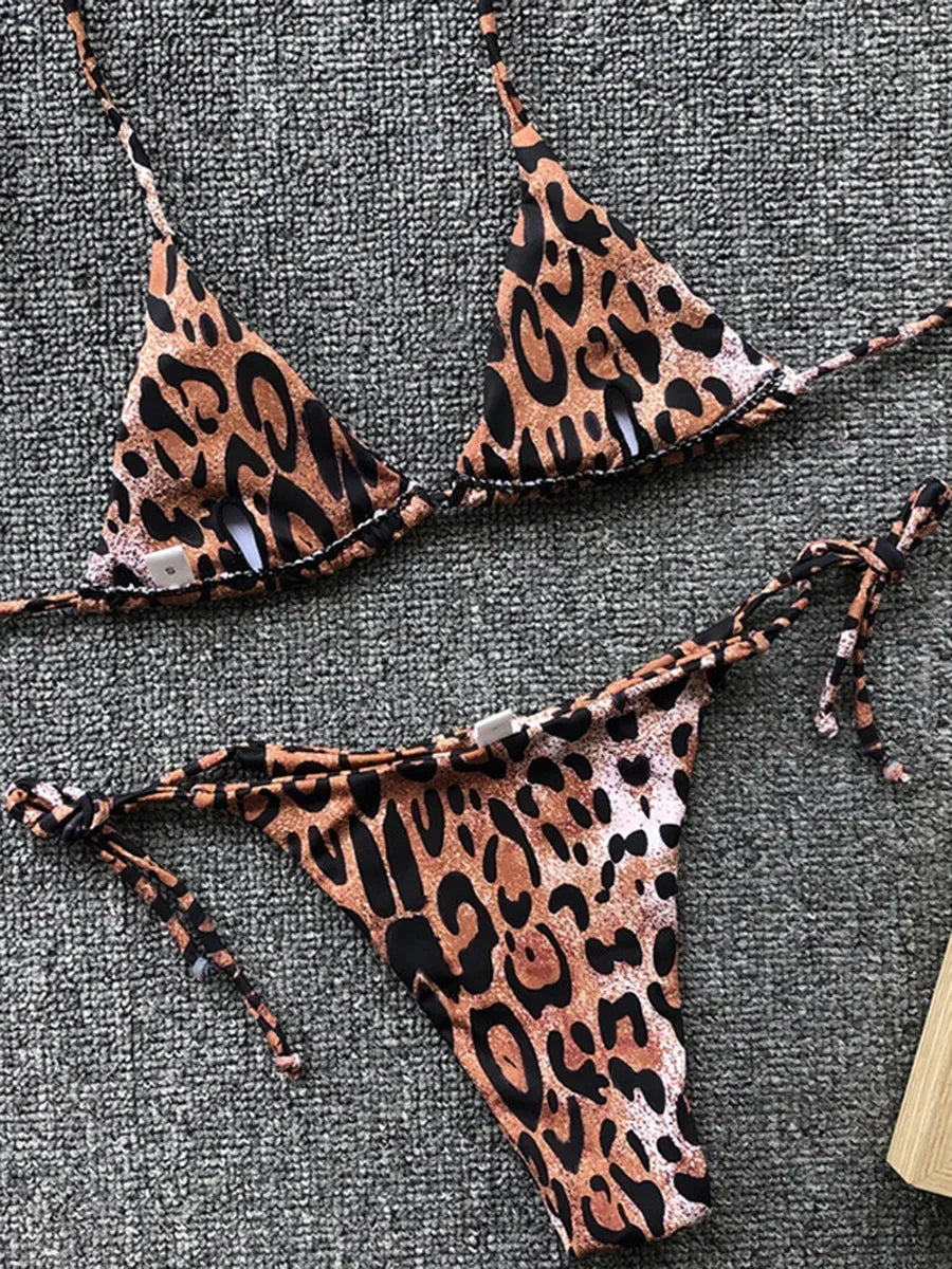 Sexy Leopard Mini Micro String Bikini