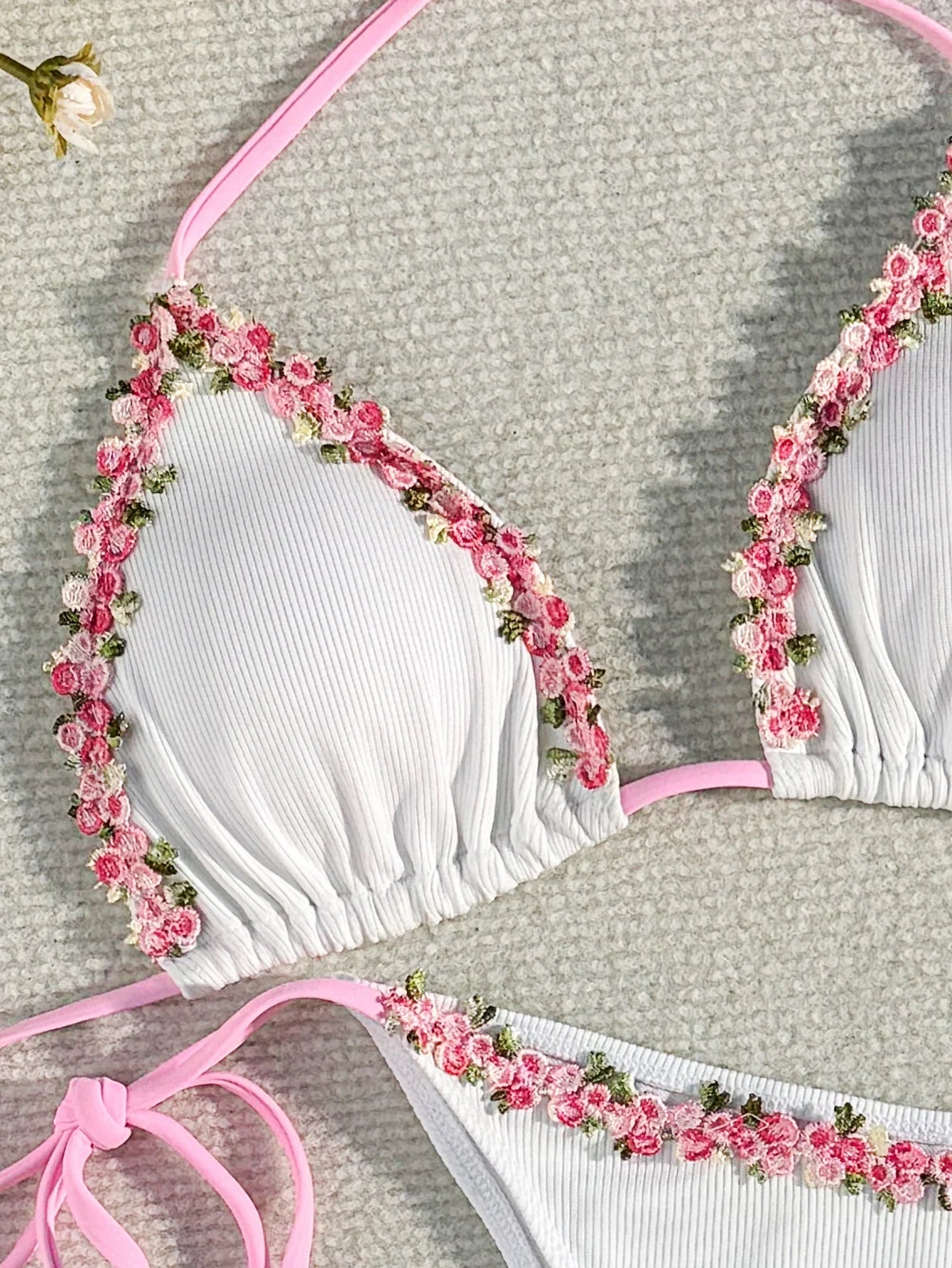 Sexy 3D Floral Bikini Set