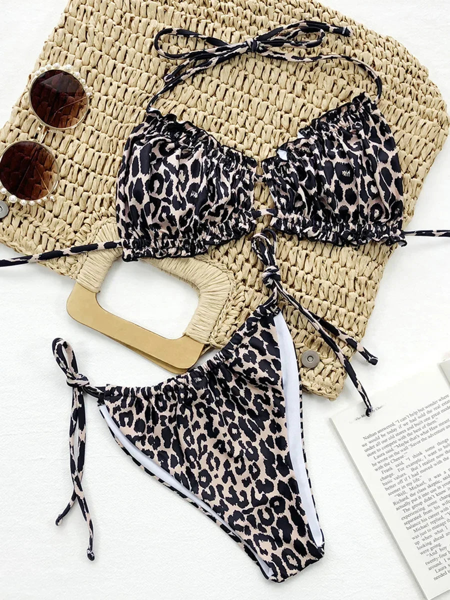 Pleated Ruched Ruffled Frill Bikini