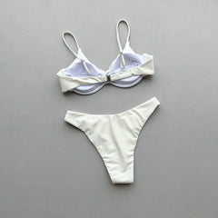 Sexy White Black Bikini Set