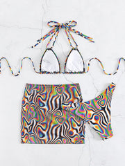 Sexy Black Striped Bikini Set