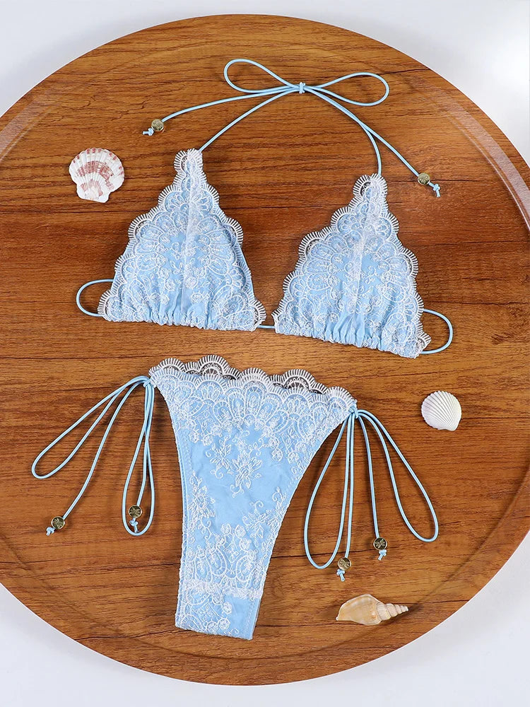 Sexy Hollow Lace Bikini