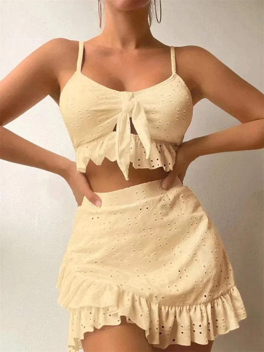 Sexy White 3 Piece Bikini