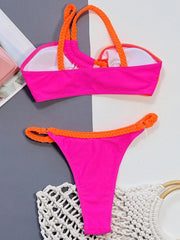 Splicing Asymmetric One Shoulder Bikini