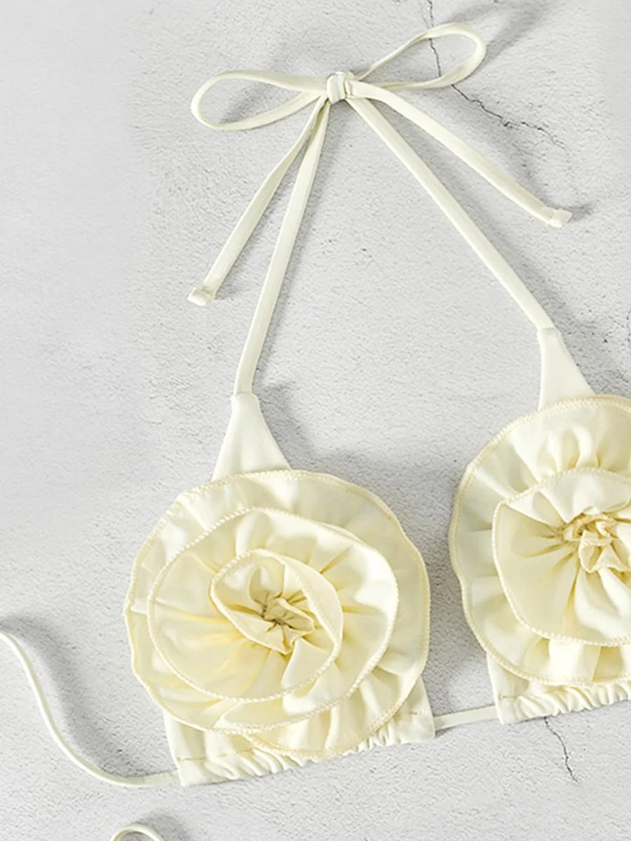 XS - L Halter 3D Flower Bikini