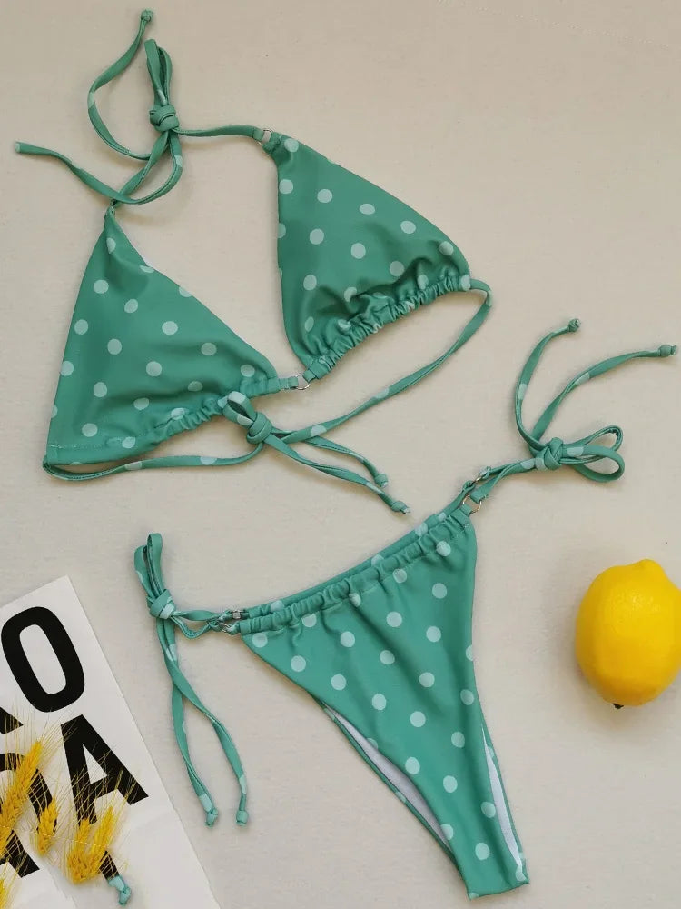 Polka Dot Mini Micro String Bikini