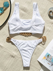 High Cut Metal Chains Bikini