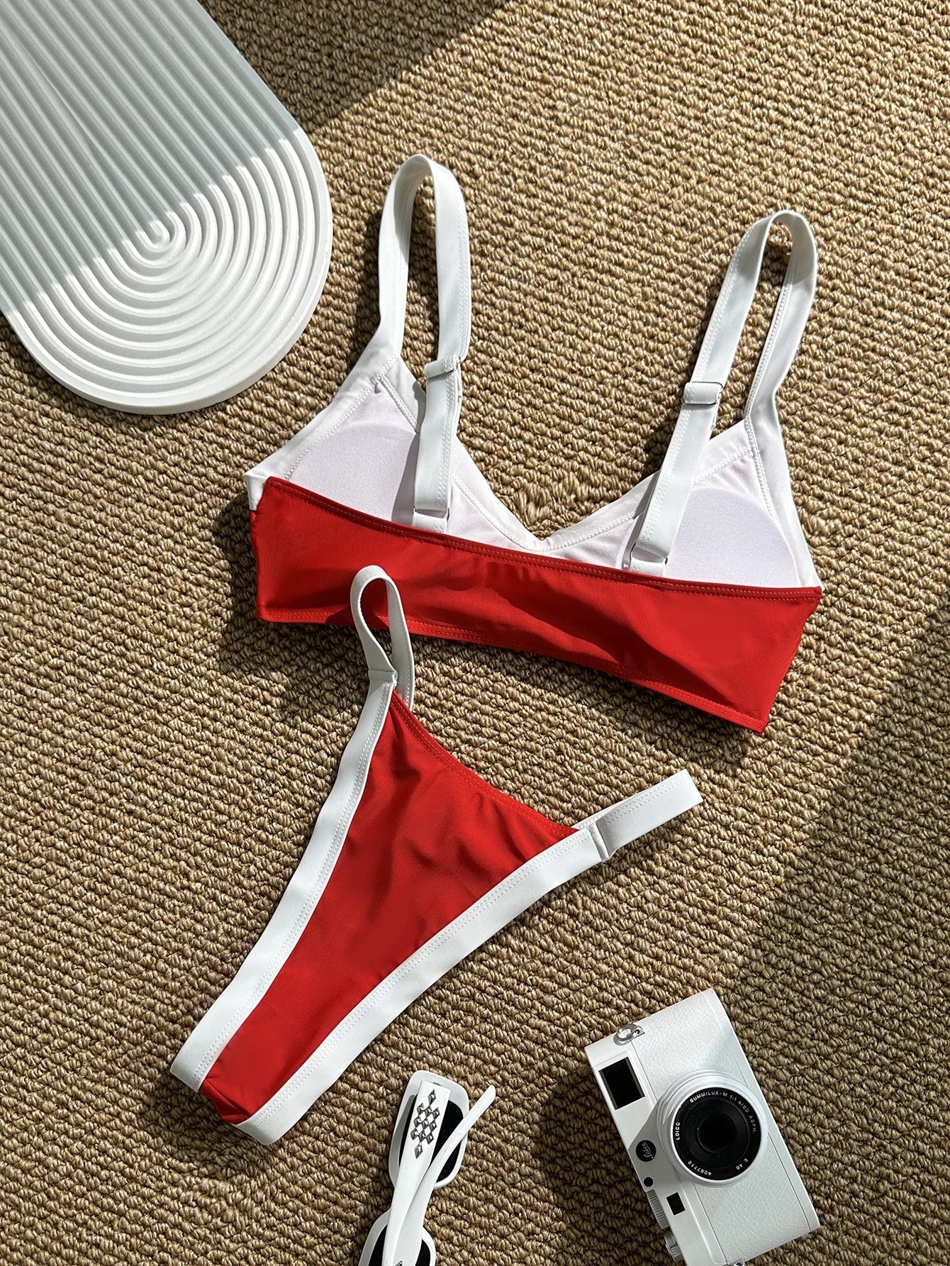 Sexy Red Contrast Bikini Set