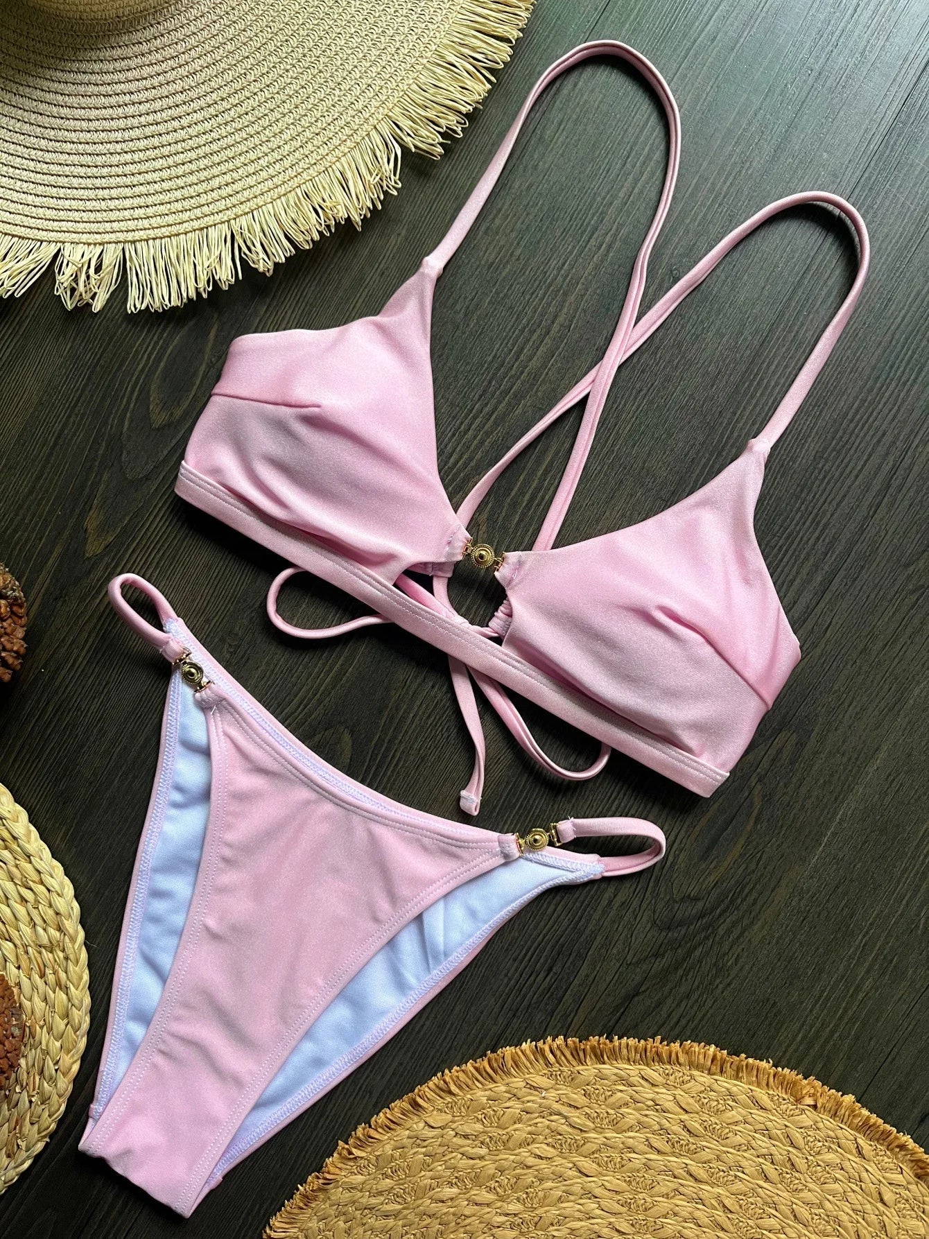 Cross Back Hollow Out Bikini