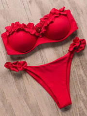 Ruffled Bra Cup Bikini