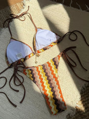 Sexy Lace Orange Gradient Bikini Set