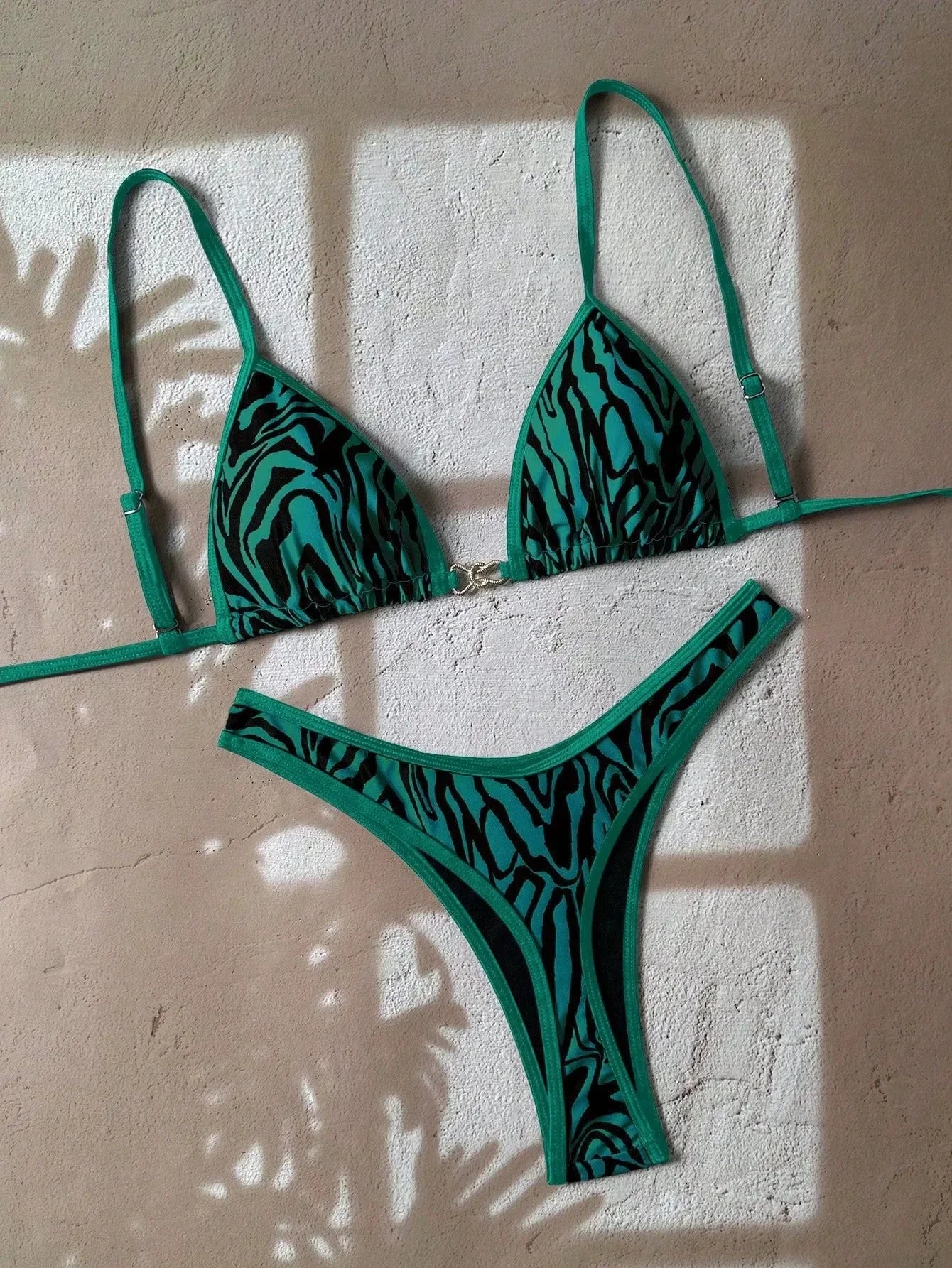 Sexy Black Zebra Print Micro Bikini