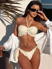 Sexy Tie Side Thong Bikini Set