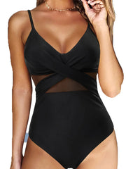S - XXL Sexy Mesh See Through Women Swimwear One Piece Swimsuit