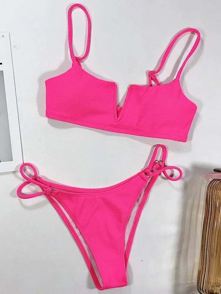 V-Bar Underwired Polka Dot Bikini